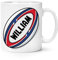 Personalised Rugby Ball Red Blue 10oz Mug Cup Custom Name