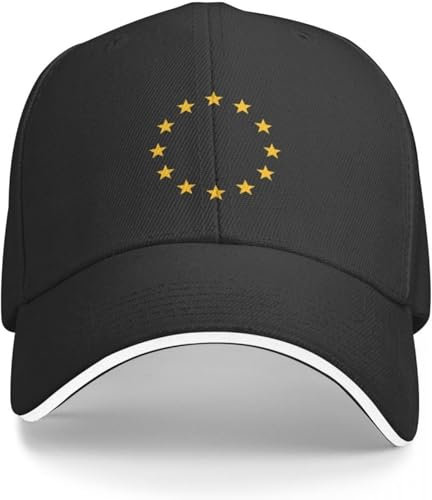 Baseballkappe Hip Hop Sonnenhut Europa Europäische Union EU Flagge Sterne Logo Baseball Cap Trucker Hat Big Size Hat Herrenhut Damen