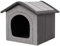Hundehöhle Hundehütte Hundebett Hundebox - Hellgrau + Graphit - R6: 72 x 76 x 74 cm - Indoor/Outdoor Katzenhütte Hundehaus Hundestrandkorb Hundekorb