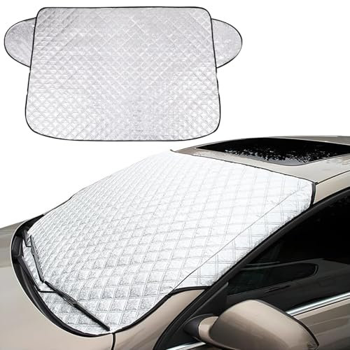 Cubierta para Parabrisas de Coche Parasol Coche Delantero de Invierno Plegable y Grueso Protector de Parabrisas para Coche contra Heladas,Lluvia,Polvo,Nieve y Luz Solar (147x100CM)