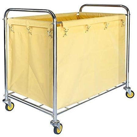 Robuster Wäschekorb mit Rädern für Zuhause, Edelstahl, Haushaltswagen