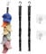 GSDGV 2 Pieces Hat Storage, Hat Rack for Wall, Baseball Cap Storage with 16 Stainless Steel Clips and 2 Self Adhesive Hooks, Hanging Hat Organiser for Door Closet Hat Storage Display (Black)