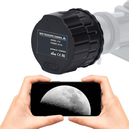 WiFi Electronic Eyepiece, HD Telescope Camera for 0.94in-1.97in Microscope, 4MP Sensor Eyepiece for Scopes, Spotting Scope, Binoculars, Microscope (128GB)