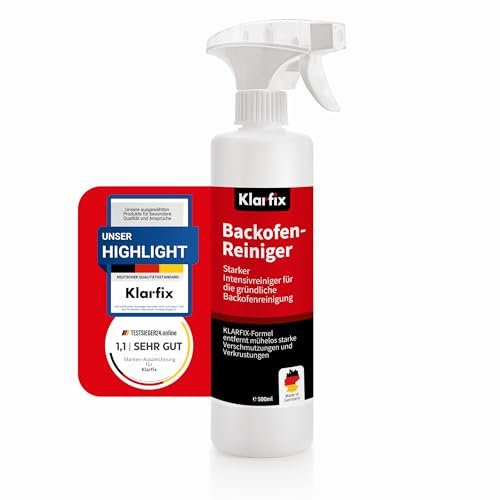 Klarfix Edelstahlreiniger 500 ml | Fettlöser für Grill, Spüle, Dunstabzug & Küche | Für alle Edelstahl-Oberflächen | Entfernt Verkrustungen & Fingerabdrücke | Made in Germany (1x 500ml)
