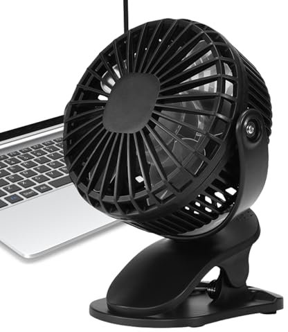 Generico Desktop Fan, Small Fan, Rotating Cooling Device with Adjustable Head, Long Battery Life and Quiet, Compact Space-Saving Design for Family Use, Indoor Outdoor Settings