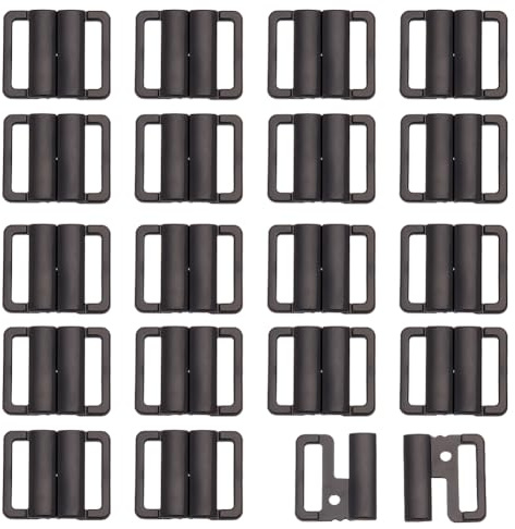 arricraft 30 Sets Kunststoffschnallen Frontverschluss Hakenverschluss Befestigungen Schwarze Bikini Clips BH Verschluss Ersatzteil Dessous Druckknopfverschluss Zum Nähen von Kleidung BH Bikini 25x20mm