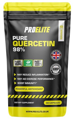 Natural Quercetin 800mg 90 Vegan Capsules Supplement | High Strength 100% Pure Extract for Immune Support, Antioxidant, Energy Support by PROELITE