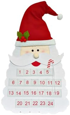 Filz Urlaub Adventskalender mit Hängetaschen, 24 Tage Weihnachten Adventskalender Stoff Adventskalender Home Tür Fenster Dekor (Stil A)