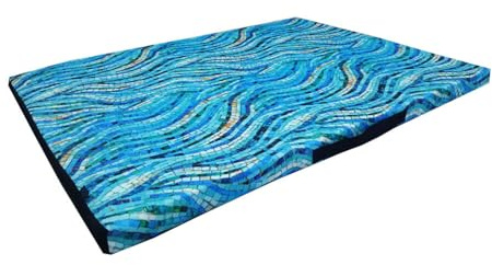 Hundekorb XL Bertoni 80x55 cm | bequemer Schaumstoff wasserdichter Bezug abnehmbar strapazierfähig rutschfest | Bequem für große Hunde Stylisch (80x55x5 cm, Mosaik)