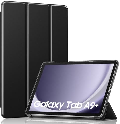 MoKo Custodia per Galaxy Tab A9+ Plus 11 Pollici 2023, Nero | Cover Protettiva Sottile con Supporto e Retro Rigido Traslucido in PC per Tab A9 Plus SM-X210/X216/X218, Auto Sveglia/Sonno