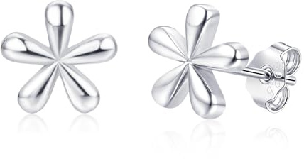 Estrellique Ohrstecker Silber 925, Hypoallergen 925 Sterling Silber Blumen/Pet Paw/Vierblättriger Ohrstecker für Damen Mädchen, Unisex Ziemliche 8mm Helix Tragus Knorpel Schlafen Ohrringe Stecker
