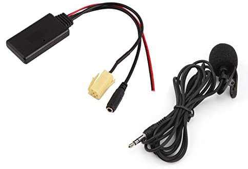 lyrlody Cavo Adattatore 5.0 AUX, Adattatore Audio Wireless con Microfono e Funzione Vivavoce per 500 Grande Punto Qubo Fiorino 159 Musa Ypsilon Smart Fortwo