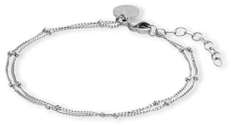 Purelei Liilii Armband Damen Doppelreihig – Filigranes Edelstahl Kugelarmband, Vergoldet oder Silber – Verstellbares Damenarmband 16–19 cm – Minimalistischer Schmuck für Alltag & Layering (Silber)