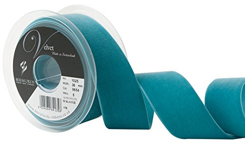 Berisfords Velvet Ribbon, Petrol, 102 x 45 x 102 cm