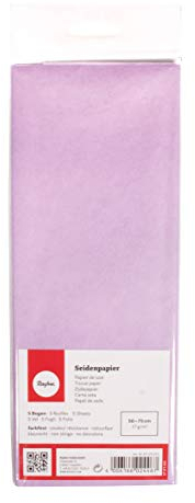 Rayher 67270312 Seidenpapier, lavendel, 50x75cm, 5 Bogen, 17g/m², lichtecht, farbfest, leicht transparentes, dünnes Papier, Geschenkpapier, Papier zum Basteln