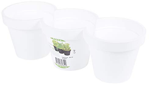 URBNLIVING 3 Section Plastic Plant Flower Pot Holder Planter Herb Coloured Garden Home Pots