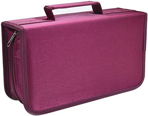 Travel Hoppa Étui Portefeuille avec poignée de Transport pour 128 CD DVD Blu-Ray Rose