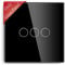 BSEED Interruptor de luz táctil panel de vidrio de cristal panel de vidrio para interruptor de luz de pared 3 Gang Negro 86 mm