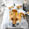 Morbuy Fuchs Drucken Bettbezug Bettwäsche Set, 3D Drucken Bettwäsche-Set Junge Mädchen Deluxe Mikrofaser Weiche mit Reißverschluss Bettbezug und Kissenbezüge (135x200cm,Schneefeld)