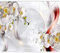 murando Fototapete selbstklebend Blumen Orchidee 441x315 cm Tapete Wandtapete Klebefolie Dekorfolie Tapetenfolie Wand Dekoration Wandaufkleber Wohnzimmer 3D Effekt Diamant Abstrakt