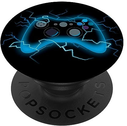 Video Game Controller Shock Lightning Bolt Gaming Gamer PopSockets PopGrip: Ausziehbarer Sockel und Griff für Handys/Tablets mit Tauschbarem Top