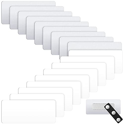 Gisafai Sublimationsdruck-Namensschilder, 2,5 x 7,6 cm, für Schule | DIY Abzeichen blanko mit runden Kanten, magnetisch, personalisierte Namensschilder, Metall, rechteckig, Rohlinge