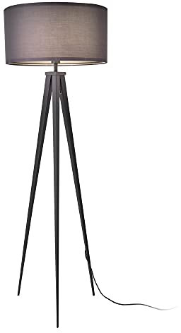 lux.pro Lampadaire Trépied Moderne Stylé Lampe sur Pied Design E27 Métal Textile Hauteur 153 cm Gris Clair