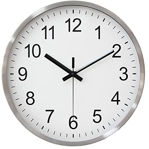 HZDHCLH 30CM Wanduhr Modern Quartz Lautlos wanduhren rund Ohne Tickgeräus DekorativeWanduhr für Wohnzimmer, Schlafzimmer, Küche (Weiß)