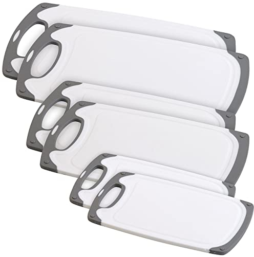 Rosenstein & Söhne 6er-Set Schneidebretter, 25x15 / 31,5x20 / 40x24 cm, antibakteriell (Schneidebrett)