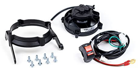 EXED® Parts: Ventilador de refrigeración original de radiador SPAL y kit de montaje para KTM y Husqvarna, con interruptor de encendido/apagado, modelos de moto de cross de 2017 a 2022 - Ajuste