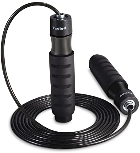 Springseil Tzviod, Speed Springseil Stahl 3.1 Meter Verstellbare Länge mit Kugellager Atmungsaktiv Rutschfesten ABS-Schaum Handgriff Geeignet Jump rope für Fitness Erwachsene große Menschen