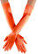Duories Guanti da donna classici lunghi, elastici, eleganti guanti da sera in stile anni 20, in raso, gotico, per feste, matrimoni, matrimoni e feste di carnevale, colore: arancione