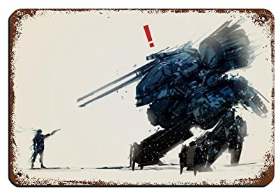 RIELLI Metal Gear Solid V The Phantom Pain Game 2 Blechschild Vintage Metall Pub Club Cafe Bar Zuhause Wandkunst Dekoration Poster Retro 20 x 30 cm