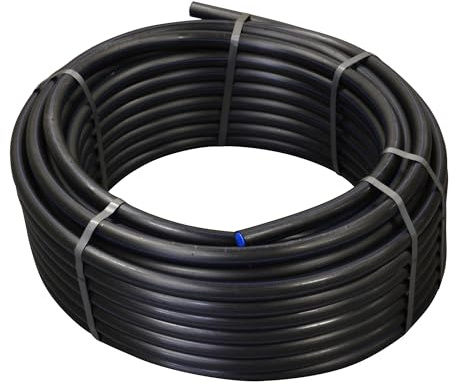 Jardibric - Tuyau Polyéthylène Eau Potable Ø 25 mm - Couronne 50 m - Pression 16 Bars - Filet Bleu