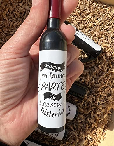 Uvimark - Pack de 25 Sacacorchos Magnéticos con Mensaje Agradecimiento - Saca corchos para Botellas Vino - Regalos para Detalles Bodas, Comuniones, Bautizos - Detalles y Regalos Personalizados