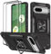 KANSi Cover per Google Pixel 7A, Vetro Temperato [2 Pack] Custodie Silicone TPU 360° Rotante Anello Magnetica Anello Ring Supporto Bumper - Nero