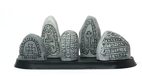 Brother Vinni Rune Stones, Terrain Wargame, SAGA 28mm, Resin, Grey