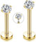 Chriscoco 16G G23 Titan Lippenpiercing Labret Piercing CZ Opal Tragus Piercing Ohr Helix Monroe Medusa Piercing Lippe für Frauen Männer 6mm 8mm