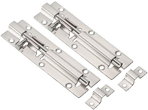 PATIKIL Door Barrel Bolt Latch 5 Inch, 2 Pack Stainless Steel Security Latch Sliding Bolt Latch Lock for Gate Door Window