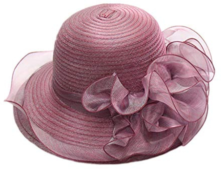 Damen Sonnenhut Mesh Blumen Hut Sommer Hut Faltbarer Elegante Blumen Sonnenhüte Breite Krempe Strandhut Damenhut für Hochzeit Tea Kirche Party Strand Hut, Strand, Strohhut, Sommermütze