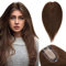 TESS Hair Topper Echthaar Braun, 10x12cm Basis Toupet Damen #4 Braun Haartopper Echthaar 35g 25 cm Haar Topper Clip in Haarteil Extensions