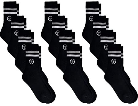 Sergio Tacchini Socken Tennis für Herren 12er Pack Schwarz 43/46