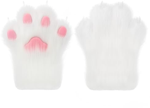 hbbhml flauschige Pfoten handschuhe Tier katze Wolf Hund Fuchs Kostüm Cosplay Zubehör Halloween Weihnachts feier für Kinder Erwachsene