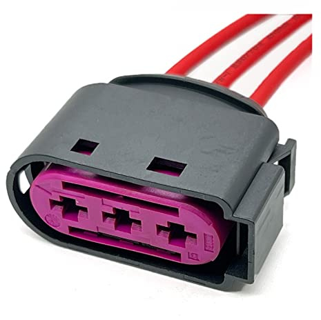 EVURU 3-poliger Autobatterie-Sicherungskasten-Stecker-Kabelbaum, elektronischer wasserdichter Stecker, kompatibel mit VW Bora Golf Jetta 1J0937773