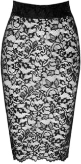 F302 halblanger Rock aus Spitze von Noir Handmade L