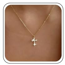 Atentuyi CZ Kreuz Anhänger Halskette Gold Strass Kreuz Halskette Kristall Kreuz Choker Religion Kruzifix Halskette dünne Kette Kreuz Strass Halskette Schmuck für Frauen und Mädchen