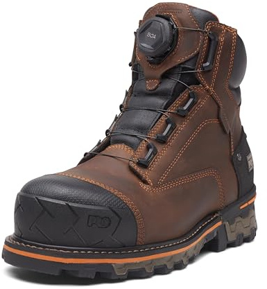Timberland PRO Men's Boondock BOA 6 Inch Composite Safety Toe Waterproof Puncture Resistant Industrial Work Boot, Mocha Brown, 12W