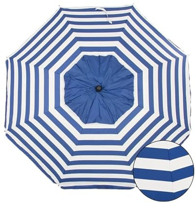 Sombrilla Playa Modelo 200cm con Espiral y Poste de Recorrido Total. 8 Varillas Protección Total contra los Rayos UV