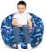 decalsweet Sitzsack Kinder Spielzeug Stofftier Aufbewahrung, Große Größe Kuscheltiere Aufbewahrung für Mädchen Jungen, Sitzsack-Stuhlbezug für Kinderzimmer Blaue Unterwasserwelt(Nur Tasche