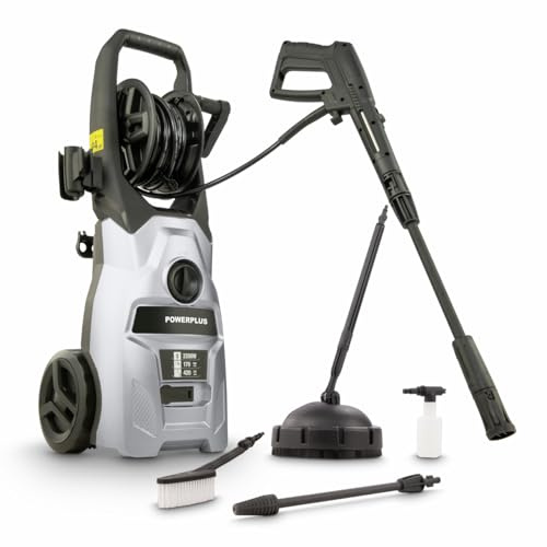 Power Plus Elektrischer Hochdruckreiniger POWXG90503-2200 Watt Terrassenreiniger, Start/Stopp-Funktion, Max. 170 Bar Druck und 50°C Temperatur, 8 m Schlauch und Zubehör inbegriffen